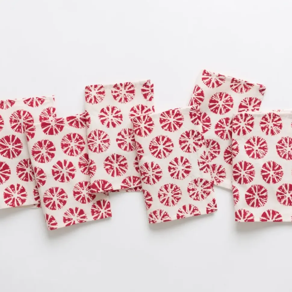 India Hicks Home Sea Biscuit Red Cocktail Napkins