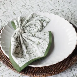 India Hicks Home Sea Ferns & Domino Hunter Green Napkin | Set of 4