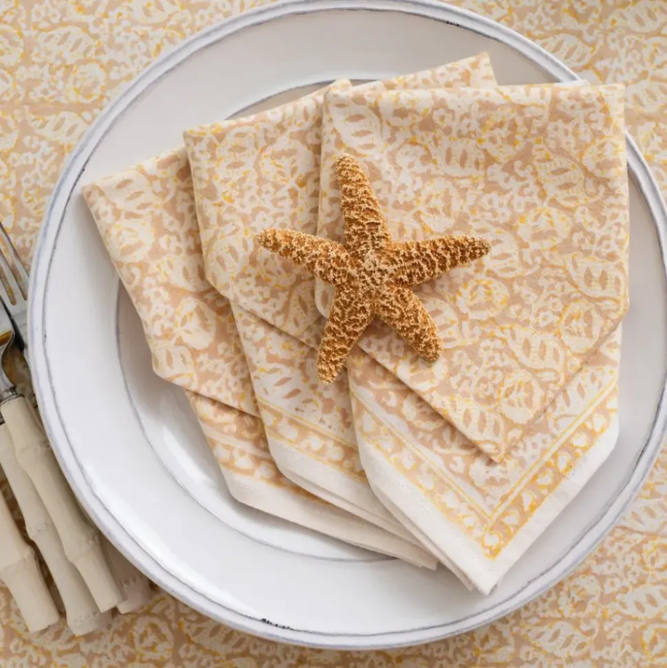 India Hicks Home Seashell Golden Napkin | Set of 4
