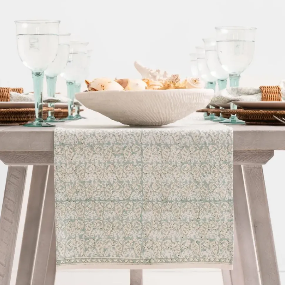 India Hicks Home Seashell Seafoam Table Runner