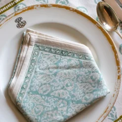 India Hicks Home Seashell Seafoam Napkin | Set of 4