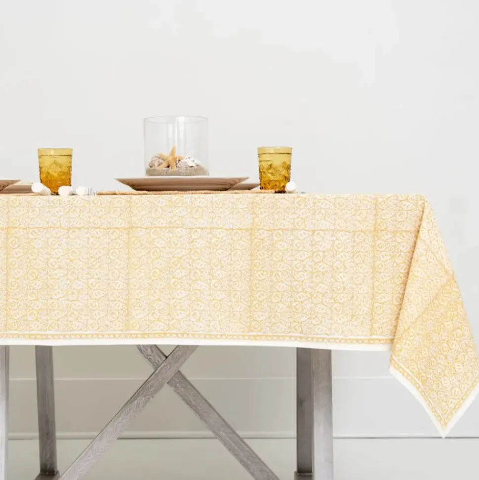 India Hicks Home Seashell Golden Tablecloth