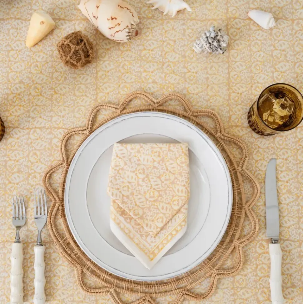 India Hicks Home Seashell Golden Tablecloth