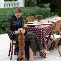 India Hicks Home Sparks Oxblood Tablecloth