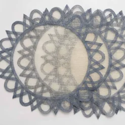 Light blue natural fiber placemats | Set 4