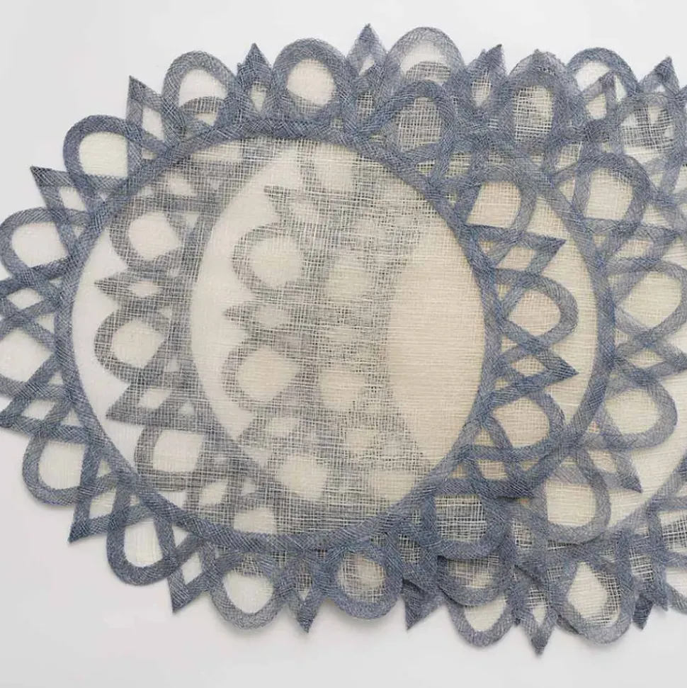 Light blue natural fiber placemats | Set 4