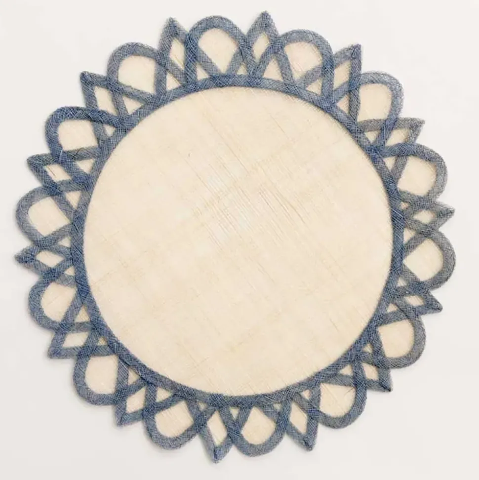Light blue natural fiber placemats | Set 4