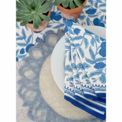 Light blue natural fiber placemats | Set 4