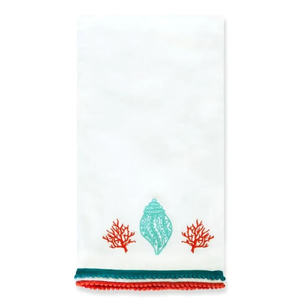 Lyford Shell Embroidered Tea Towels