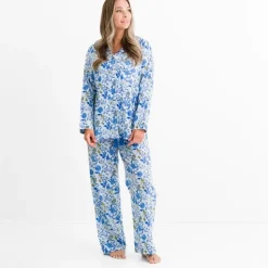 Mila Floral Blue Pajama Top