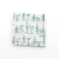 Mixed Drink Printed Linen Cocktail Napkins | Set of 6