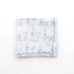 Mixed Drink Printed Linen Cocktail Napkins | Set of 6