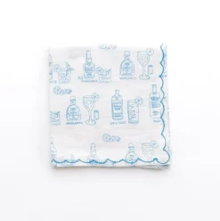 Mixed Drink Printed Linen Cocktail Napkins | Set of 6