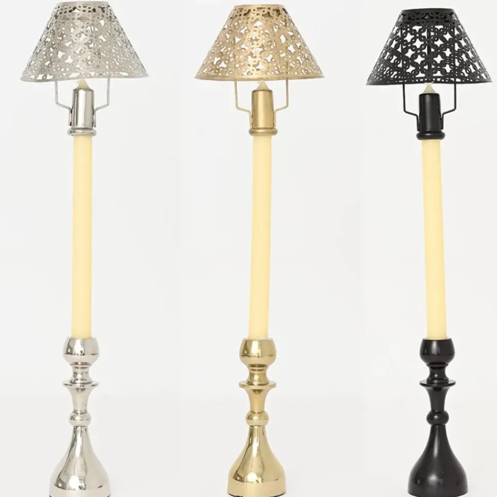 Modern Candlestick and Cutwork Shade | Set of 2
