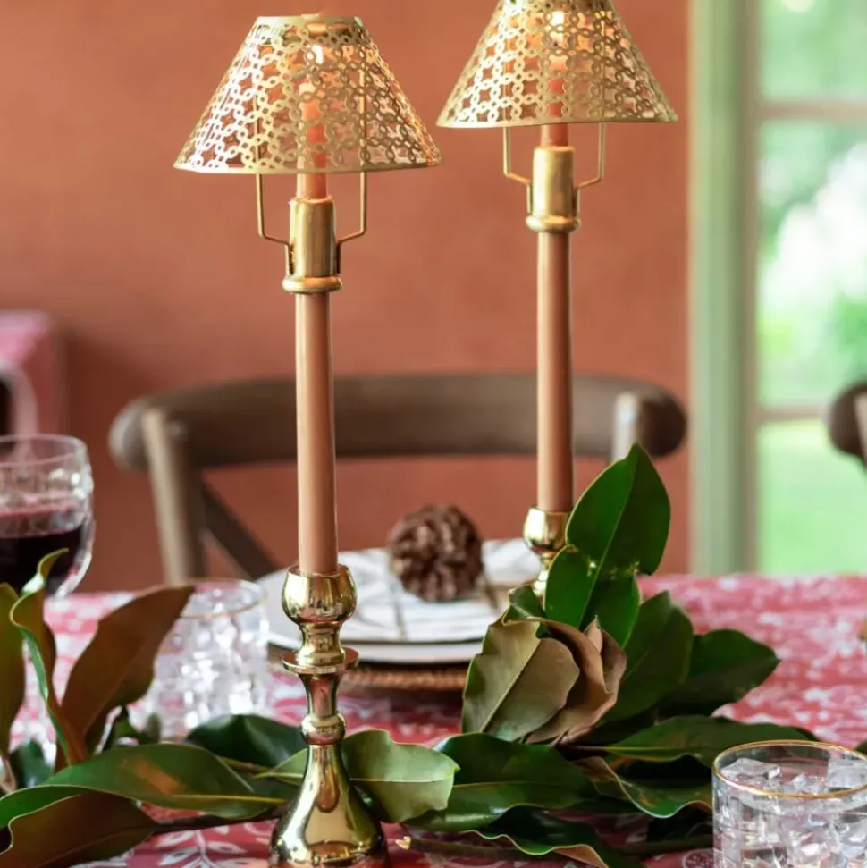 Modern Candlestick and Cutwork Shade | Set of 2