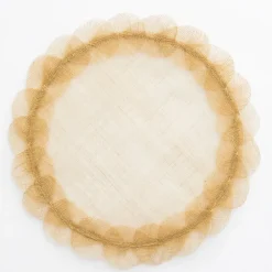 Mustard Poplar Leaf Rice Paper Placemat | Set of 4