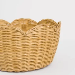 Natural Wicker Scalloped Bowl