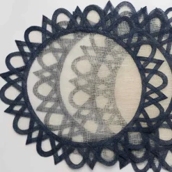 Navy blue natural fiber placemats | Set 4