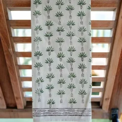 Palm Tree Dot Green Tea Towels | Set of 2