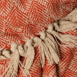 Paprika Patterned Woven Throw