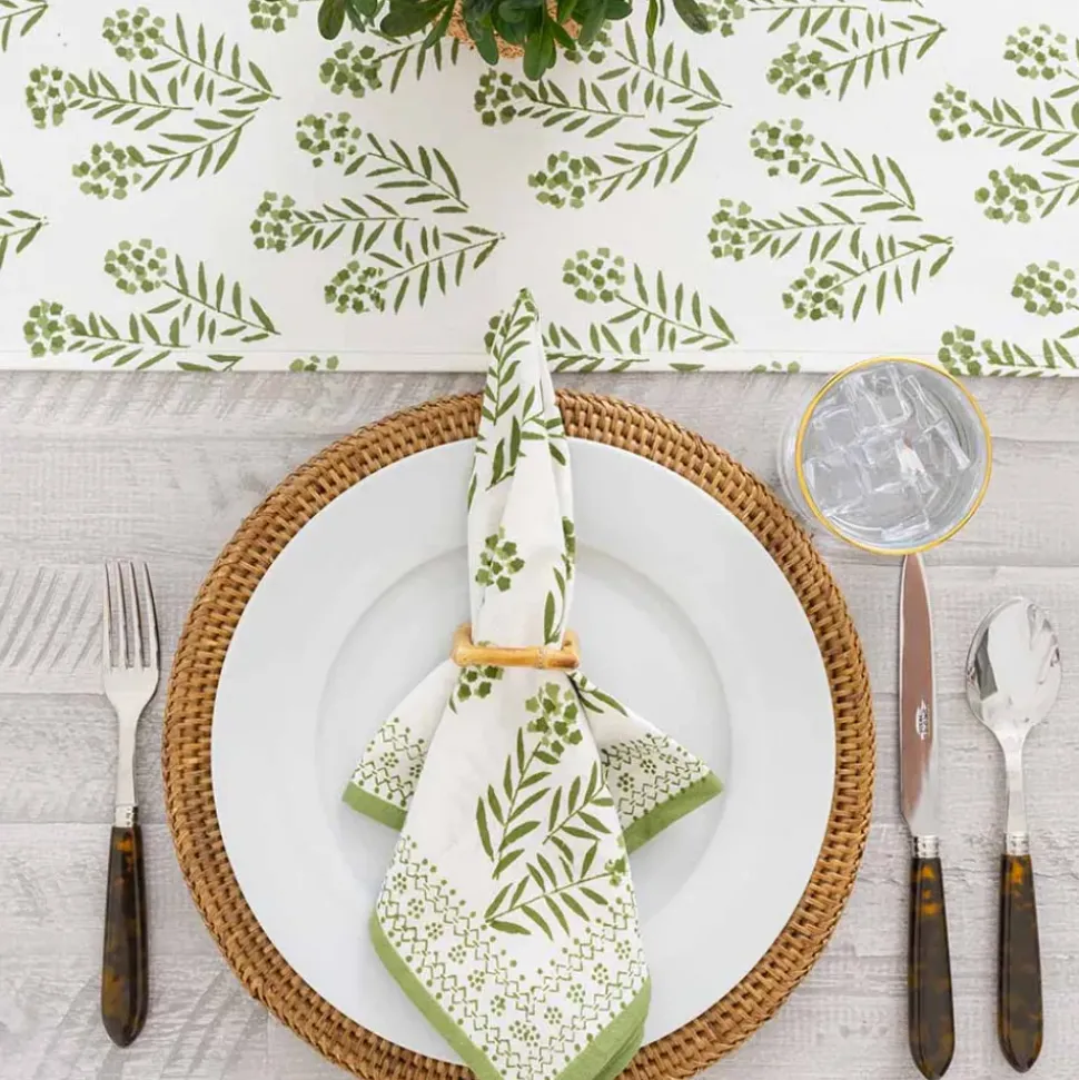 Phlox Green Table Runner