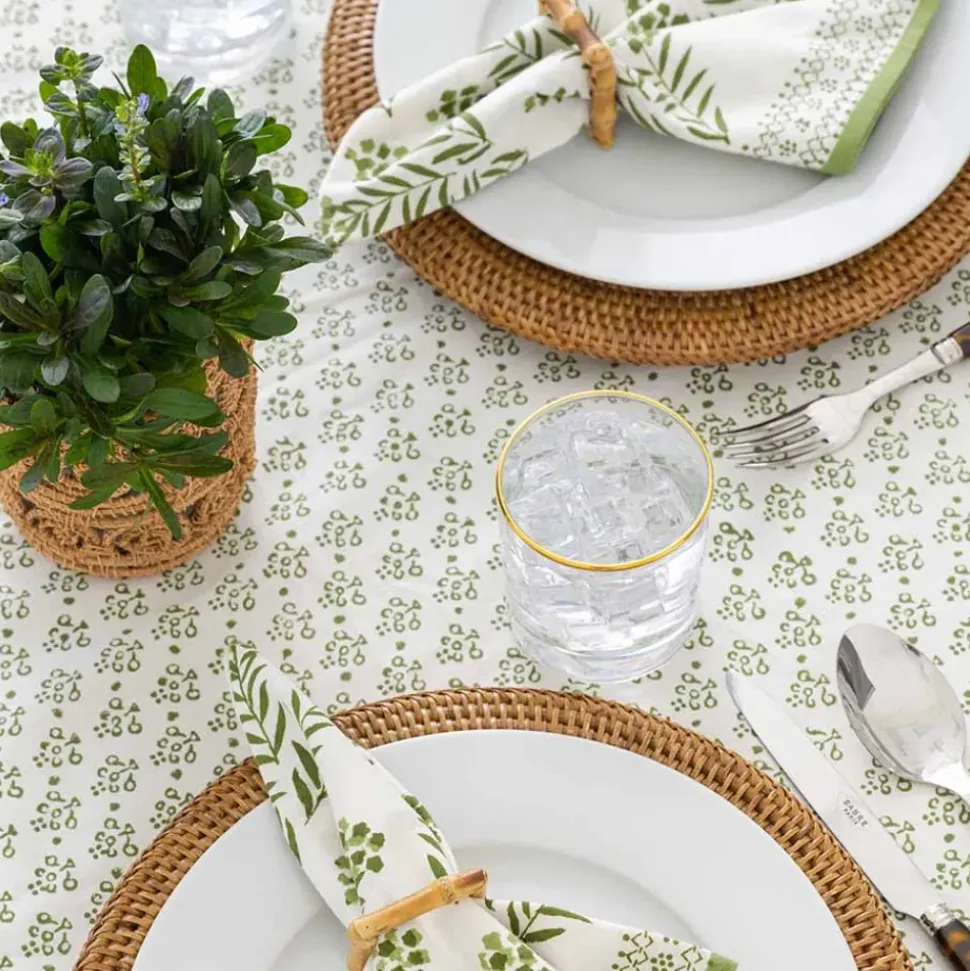 Phlox Green Tablecloth