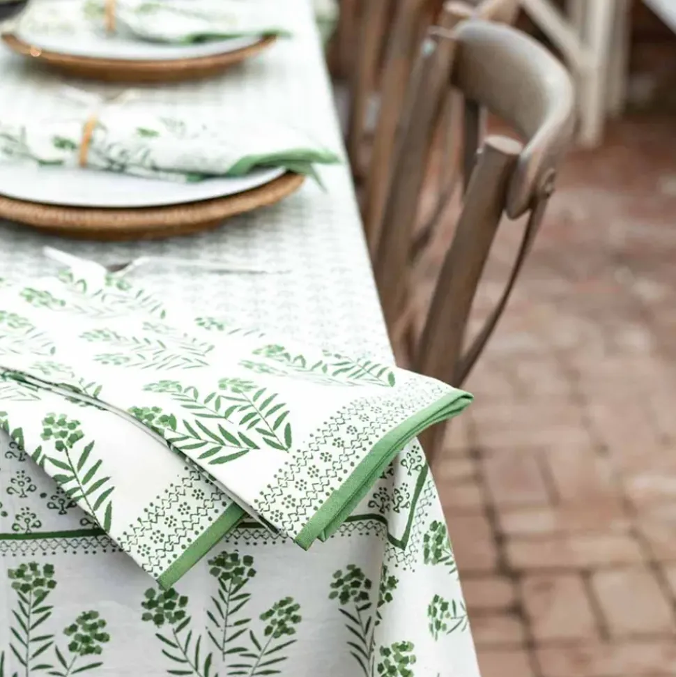 Phlox Green Tea Towels | Set of 2