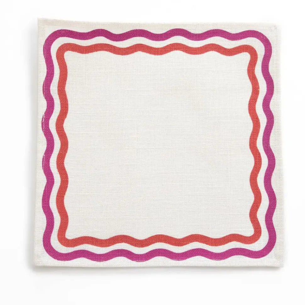Pink Square Wave Placemat | Set of 4