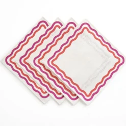 Pink Square Wave Placemat | Set of 4