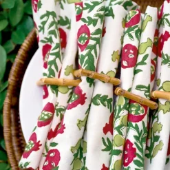 Pom Bells Basil & Magenta Napkin