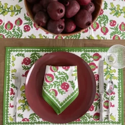 Pom Bells Basil & Magenta Placemat