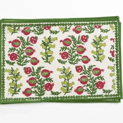 Pom Bells Basil & Magenta Placemat