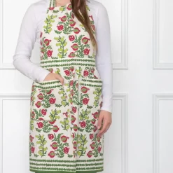Pom Bells Basil & Magenta Apron