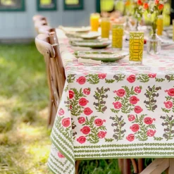 Pom Bells Fern & Poppy Tablecloth