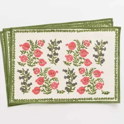 Pom Bells Fern & Poppy Placemat | Set of 4