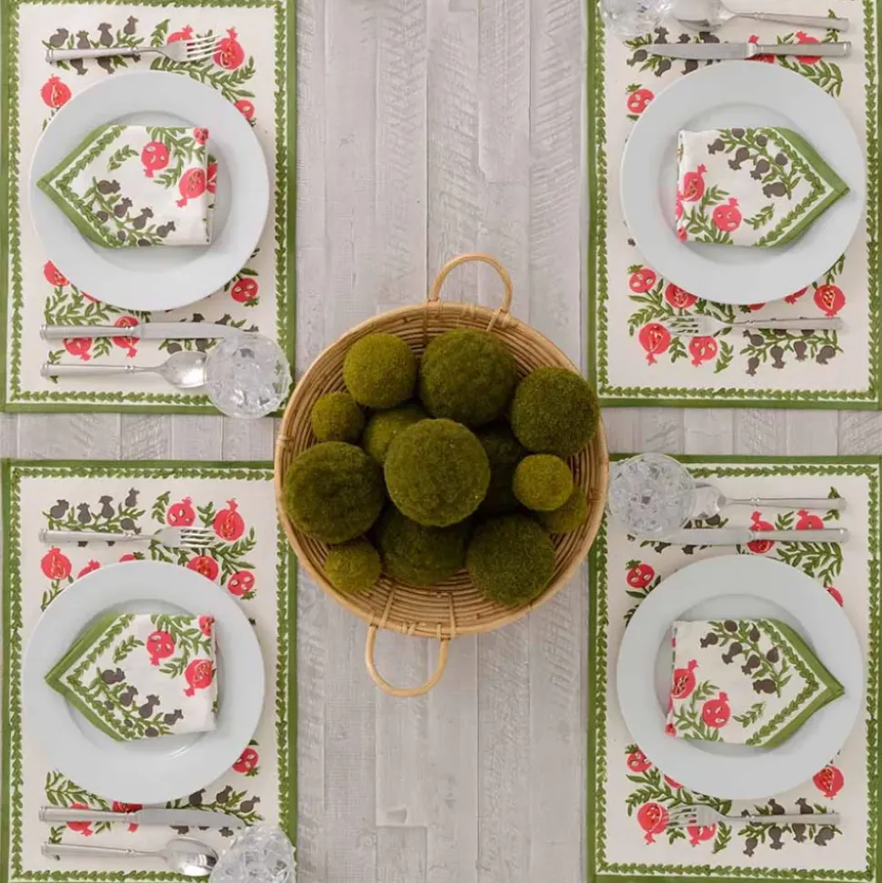 Pom Bells Fern & Poppy Placemat | Set of 4
