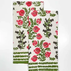 Pom Bells Fern & Poppy Tea Towels | Set of 2