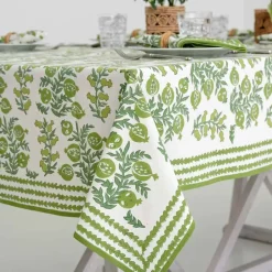 Pom Bells Green Tablecloth