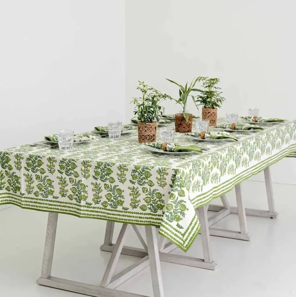 Pom Bells Green Tablecloth