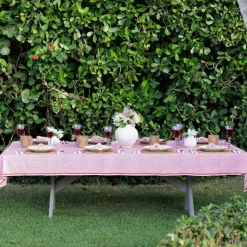 Pom Buti Pink Tablecloth