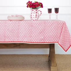Pom Buti Pink Tablecloth