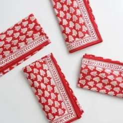 Pom Buti Red Napkin | Set of 4