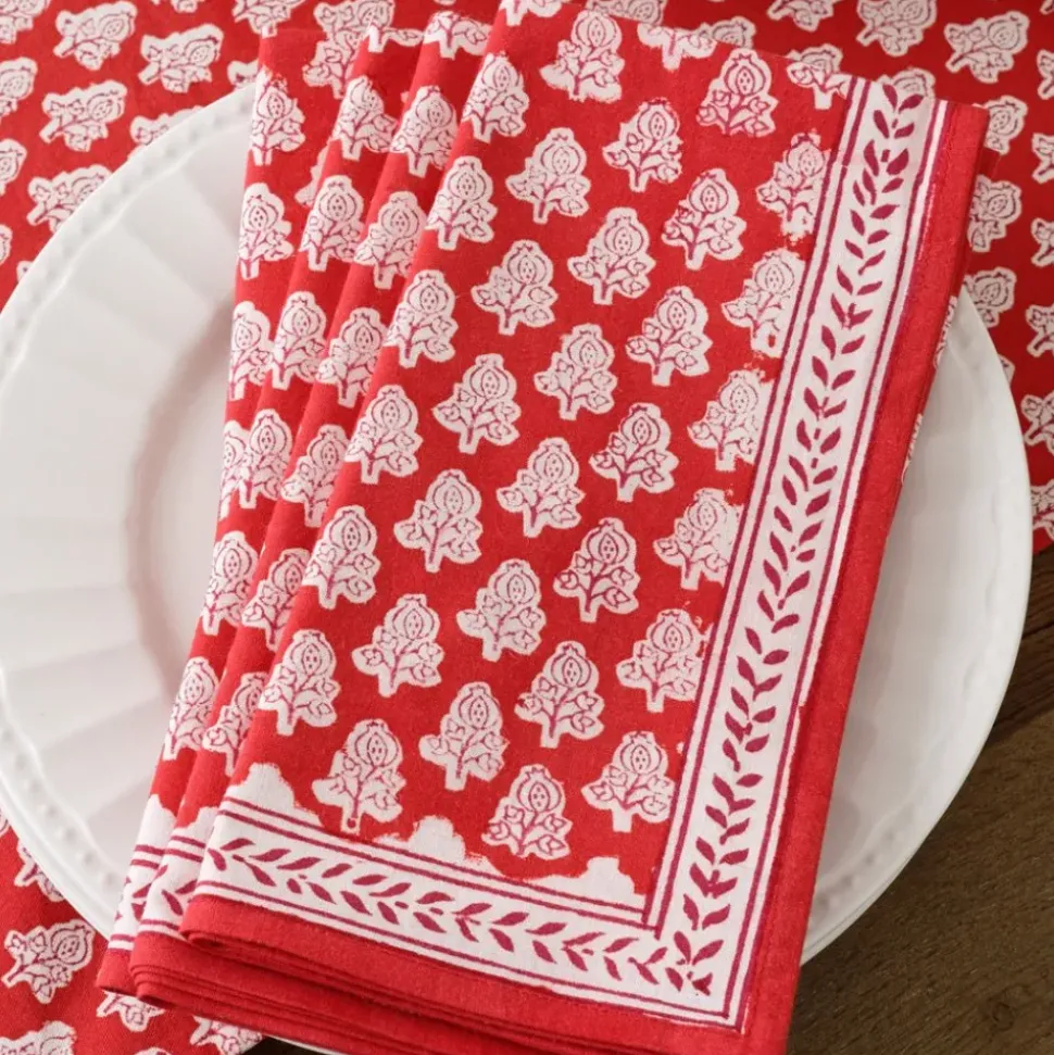 Pom Buti Red Napkin | Set of 4