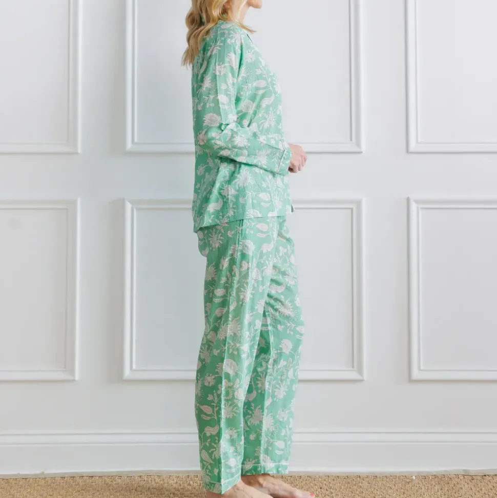 Pomegranate | Morning Meadow Green Pajama Set