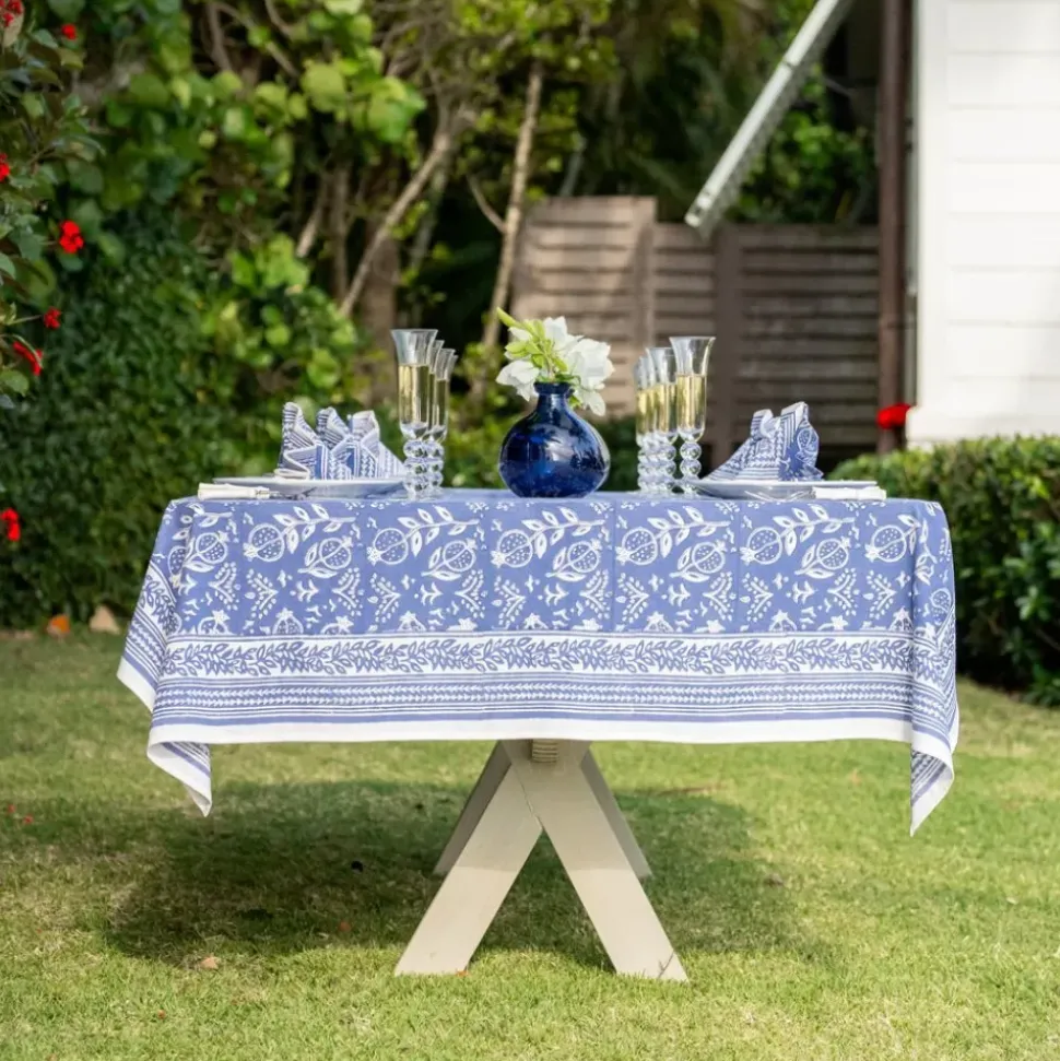 Pomegranate Blue Tablecloth