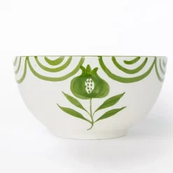 Pomegranate Crest Green Bowl | Set of 2