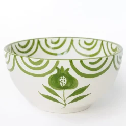 Pomegranate Crest Green Bowl | Set of 2