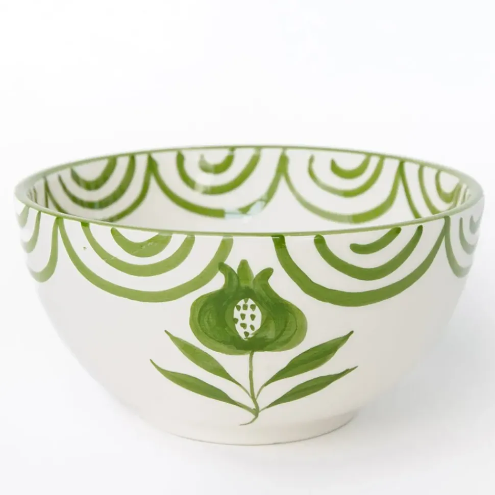 Pomegranate Crest Green Bowl | Set of 2