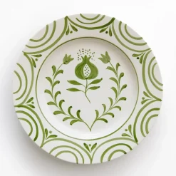Pomegranate Crest Green Dinner Plate | Set of 2