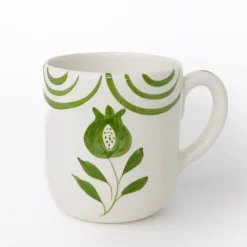 Pomegranate Crest Green Mug | Set of 2